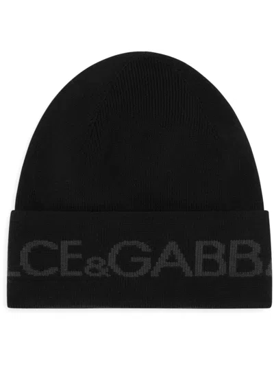 DOLCE & GABBANA LOGO-INTARSIA BEANIE