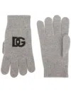 Dolce & Gabbana Logo-intarsia Cashmere Gloves In Grey