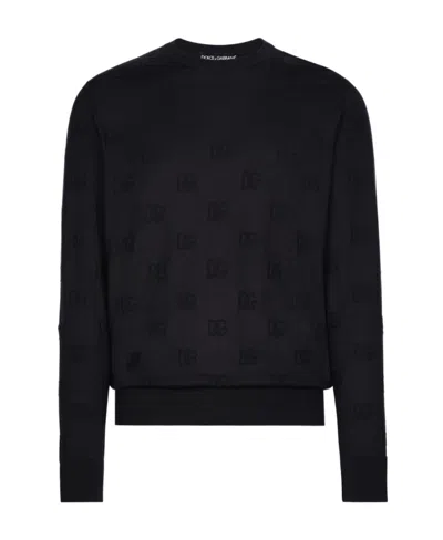 DOLCE & GABBANA DOLCE  GABBANA ALL-OVER DG INLAY CREWNECK JUMPER