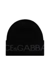 DOLCE & GABBANA DOLCE & GABBANA LOGO INTARSIA KNITTED BEANIE