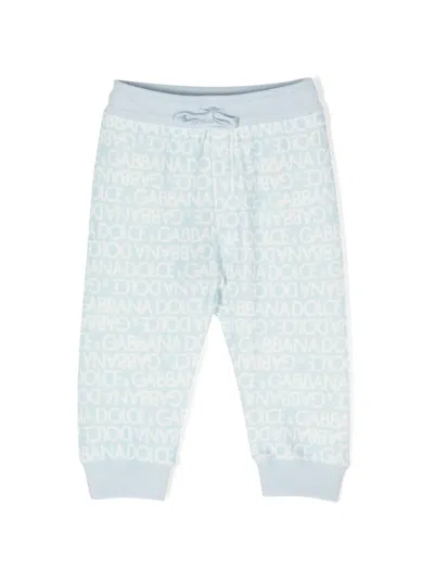 Dolce & Gabbana Babies' Logo-intarsia Track Pants In Blue