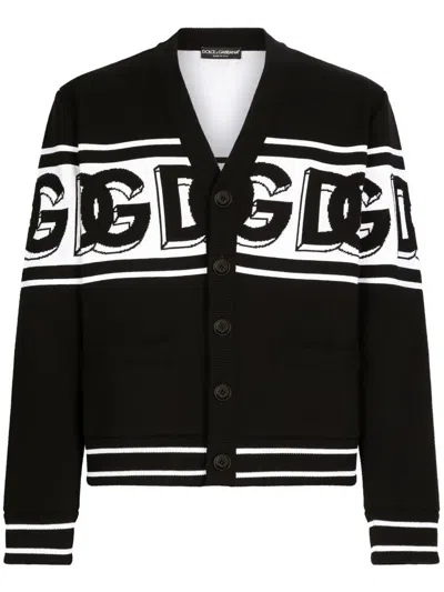 Dolce & Gabbana Oversized Cardigan With Buttons In Black