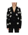 Dolce & Gabbana Dg Monogram Cardigan In Black