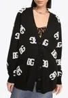 Dolce & Gabbana Dg Monogram Cardigan In Dark Brown