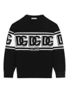Dolce & Gabbana Logo-intarsia Wool Jumper In Black