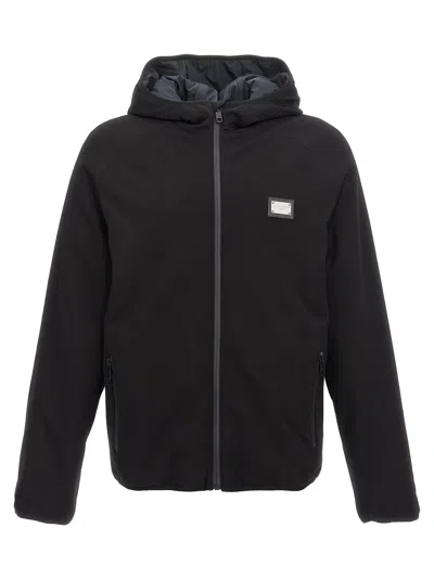 Dolce & Gabbana Logo Jacket Casual Jackets And Parka In Black