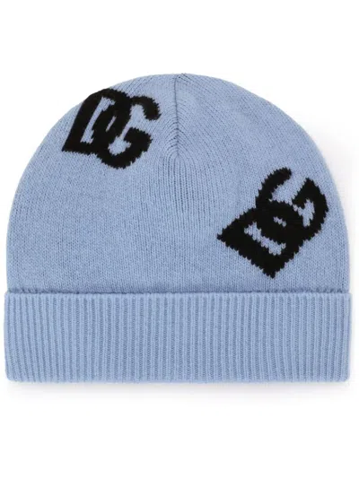 DOLCE & GABBANA LOGO-JACQUARD BEANIE 