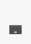 Dolce & Gabbana Coated Canvas Wallet With With All-over Logo In Beige
