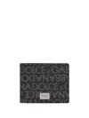 Dolce & Gabbana Logo-jacquard Bi-fold Wallet In Black