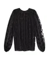 Dolce & Gabbana Logo Jacquard Bishop Sleeves Blouse In Black