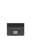 Dolce & Gabbana Logo Jacquard Card Holder In Black