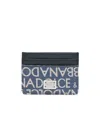 Dolce & Gabbana Logo Jacquard Card Holder In Blue