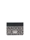 Dolce & Gabbana Jacquard Logo Card Holder In Schwarz