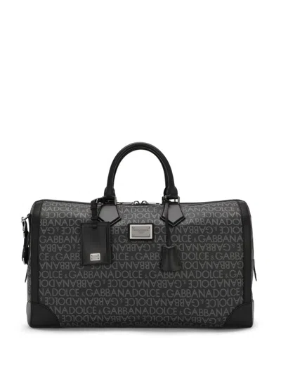 Dolce & Gabbana Printed Jacquard Holdall In Multicolor