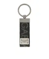 Dolce & Gabbana Coated Canvas Keychain With All-over Lettering Logo In Multicolor