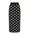 Dolce & Gabbana Chic Black Mambo Midi Skirt With White Pots In Black