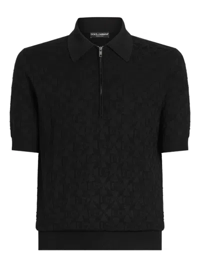 Dolce & Gabbana Silk Polo Shirt In Black