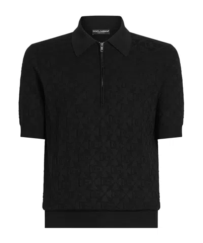 Dolce & Gabbana Silk Polo Shirt In Black