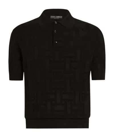 Dolce & Gabbana Silk Polo Shirt In Black