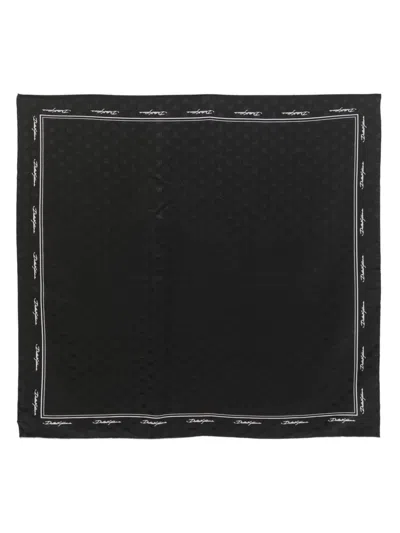 Dolce & Gabbana Logo-jacquard Scarf In Black
