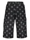 Dolce & Gabbana Cotton Cargo Bermuda Shorts In Black