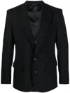 Dolce & Gabbana Logo-jacquard Single-breasted Blazer In Black