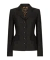 Dolce & Gabbana Black Logo Jacquard Single-breasted Blazer In Black
