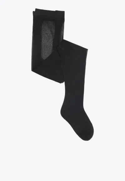 Dolce & Gabbana Logo-jacquard Tulle Tights