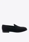 Dolce & Gabbana Black Floral Jacquard Slippers Loafers Shoes In Black