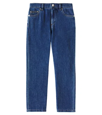 Dolce & Gabbana Kids' Logo Jeans In Blue