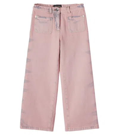 Dolce & Gabbana Kids' Logo Jeans In Pink