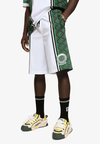 Dolce & Gabbana Logo Jersey Shorts In Multicolor