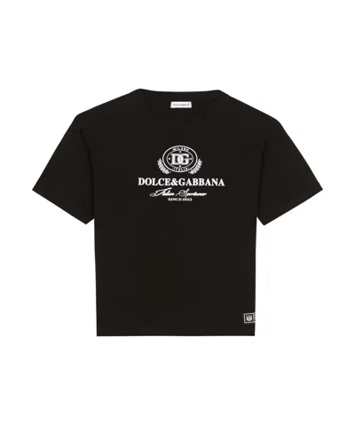 DOLCE & GABBANA DOLCE  GABBANA KIDS LOGO PRINTED JERSEY T-SHIRT