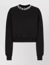 DOLCE & GABBANA LOGO KNIT SWEATER WITH RIBBED ACCENTS