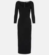 Dolce & Gabbana Viscose Jersey 3/4 Sleeve Midi Dress In Black