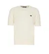 Dolce & Gabbana Knitted Crew Neck T-shirt With Ribbed Cuffs In Beige