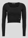 Dolce & Gabbana Dg Long-sleeved Top In Black