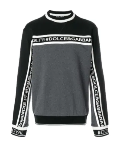Dolce & Gabbana Logo Lace Sweater In Black