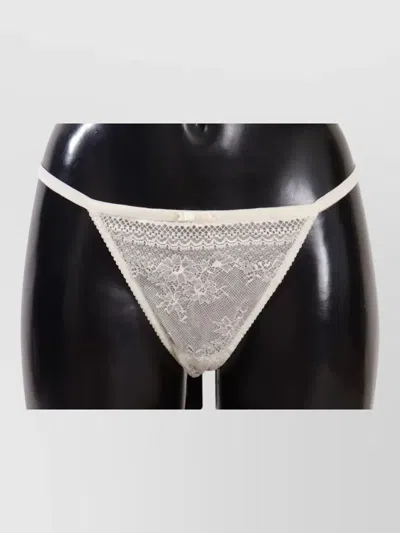 Dolce & Gabbana Logo Lace Thong Underwear Minimal Coverage In White