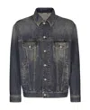 Dolce & Gabbana Stretch Light Blue Wash Denim Jacket In Black