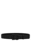 Dolce & Gabbana Black Logo Leather Belt In Black