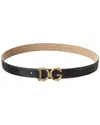 Dolce & Gabbana Chic Baroque Logo Canvas Belt In Muted Cream Hues For Women In Black