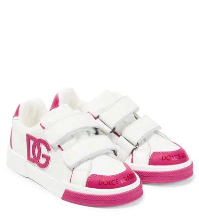 DOLCE & GABBANA LOGO LEATHER LOW-TOP SNEAKERS