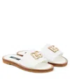 Dolce & Gabbana Logo Leather Sandals In White