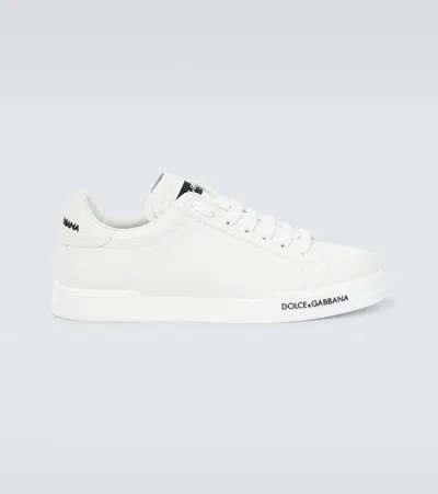 DOLCE & GABBANA LOGO LEATHER SNEAKERS
