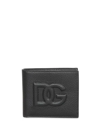 Dolce & Gabbana Logo Leather Wallet In Black