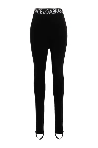Dolce & Gabbana Logo Leggings In Black