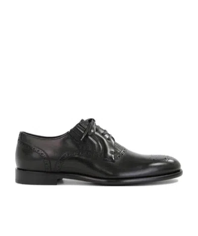 Dolce & Gabbana Logo Leisure Business Shoes In Black