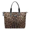 Dolce & Gabbana Leopard Print Nylon Adamo Shopper Bags In Multicolour