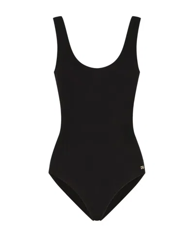 DOLCE & GABBANA DOLCE  GABBANA DG PLAQUE ONE-PIECE SWIMSUIT